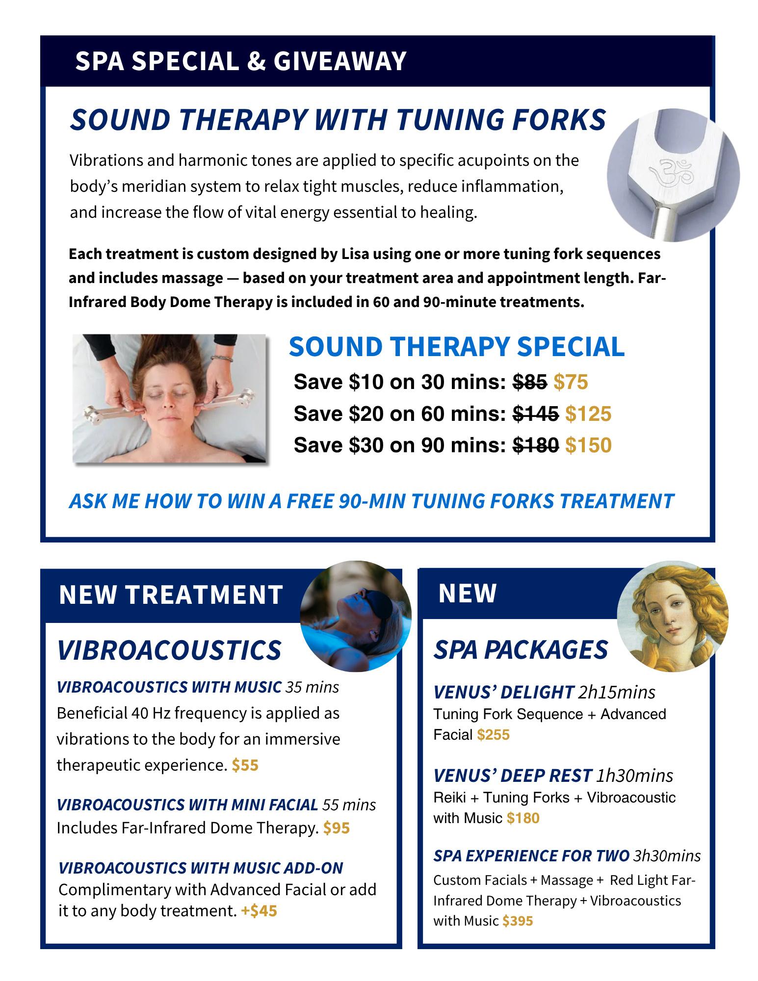 Summer Sound Therapy Bella Donna Healing Spa Specials